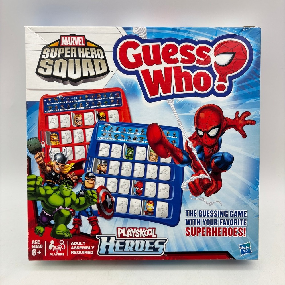 Marvel Super Hero Squad Guess Who Board Game Playskool Heroes 100% Complete Used